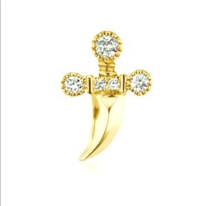 Maria Tash small diamond dagger in 14k solid gold